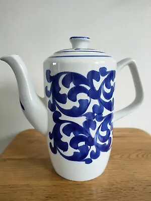 Buy Vintage Ceramic Coffee Pot  Blue Scroll  Royal Cauldon Ironstone England. White • 25£