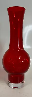 Buy VintageV Ase Scandinavian Case Glass Red Riihimmaen Lasi Oy Style 10  Tall • 12.99£