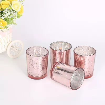 Buy 24PCS Mercury Glass Tea Light Gold Speckled Candle Holders Votive Wedding Decor • 15.99£