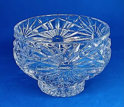 Buy Vintage 1950s Glass Pedestal Bowl - Clear Cut Glass - 6  15cm - Faceted - Round • 14.40£
