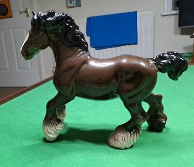 Buy Large Ceramic Horse Figurine Shire Horse / Clydesdale Figure 10” X 8” • 15.50£