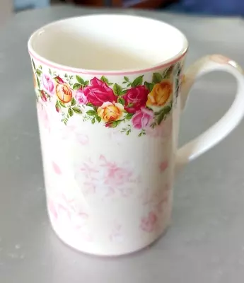 Buy Royal Albert Old Country Rose Cream Pink Floral Lace 2002 Peach Damask Mug • 28.80£
