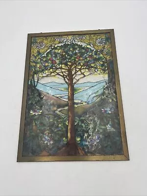 Buy Louis C Tiffany Tree Of Life Stained Glass Window Panel 9”x 13” Glassmaster • 94.30£