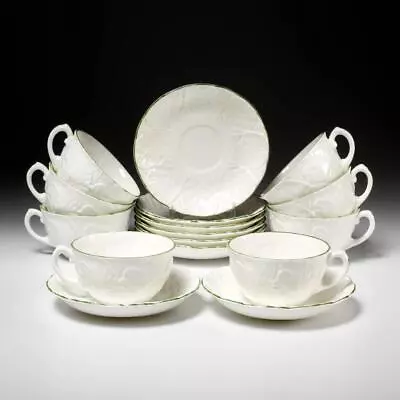 Buy Coalport For Tiffany & Co Countryware Green Trim Bone China Teacups & Saucers • 132.30£
