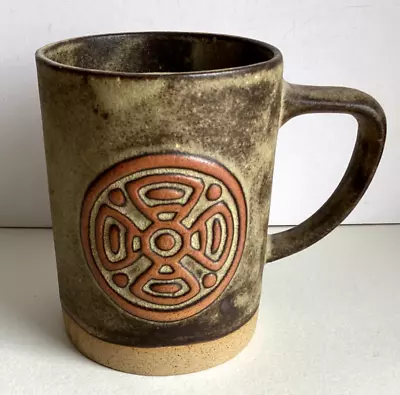 Buy Vintage Large Pottery Mug Celtic Type Design • 1.99£