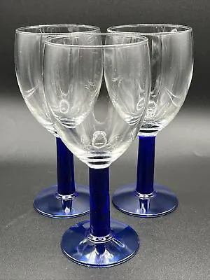 Buy Vintage Cobalt Blue  Blown Glass Wine/ Water Goblet • 23.70£