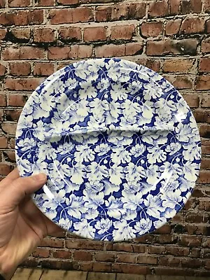 Buy 3 Mayer China Willow Ware Blue White Floral Transferware Divided Dinner Plate • 47.99£