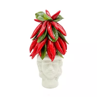 Buy TESTE DI MORO 25CM Moor's Head CHILI - Ceramic Italy - IMPRESIVE DECORATION NEU • 135.36£
