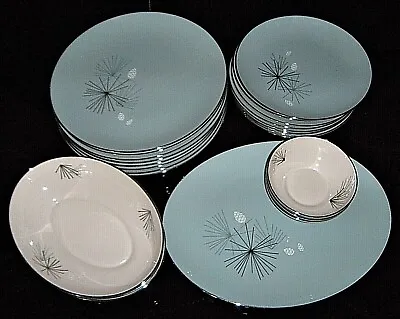 Buy Vintage MCM FRANCISCAN Silver Pine Dinnerware: Plates, Platter & Bowls • 19.17£