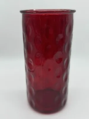 Buy Mid-Century, Ruby Red Glass, Thumbprint Vase - 9 5/8  Tall • 33.70£