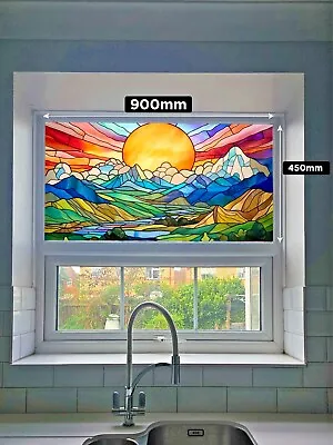 Buy Stained Glass Window Film - Abstract - Multicoloured - Easy Apply - No Glue • 14.99£