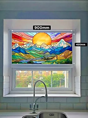 Buy Vibrant Multicoloured Sun Stained Glass Film - Easy Application - No Glue Needed • 18.99£