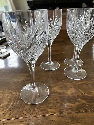 Buy 4 Cut Glass Wine Glasses • 10£