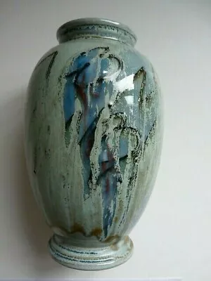 Buy RARE Vintage Poole Pottery - Blue Abstract Design Vase - 8 Inches Tall • 100£