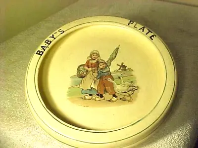Buy Antique Vintage 1920 Roseville Pottery Creamware Baby Dish Nursery Rhyme • 19.27£