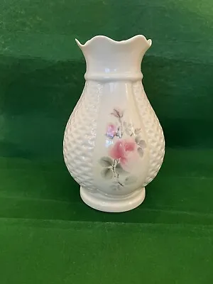 Buy Vintage Donegal Parian Irish China Pink Rose Vase & Diamond Pattern Errigal • 28.39£