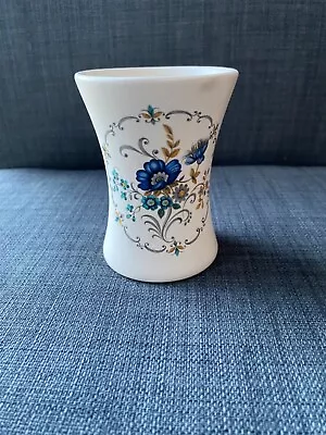Buy Vintage Cream  Blue Floral Design Vase Made By Purbeck Ceramics Swanage England • 2.99£