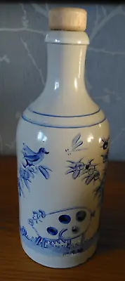 Buy Vintage 1960's MKM German White Stoneware Bottle Hand Painted & Signed • 7£