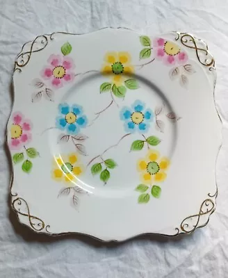 Buy Vintage 1930's Tuscan Bone China Hand Painted  Floral Cake Plate • 3.99£