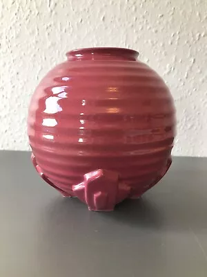 Buy Art Deco Pottery Vase Keith Murray Wedgwood Style 1940s In Dark Pink • 30£