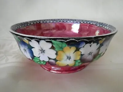 Buy Art Deco Maling  Pink Garland  Lustre Bowl - Pattern 6451 • 9£
