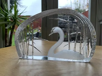 Buy Matts Jonasson Glass Swan In Bamboo Reeds  • 20£