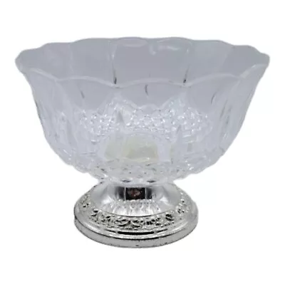 Buy Ianthe Crystal Cut Bowl On Silver Plate Pedestal V. Good Condition Vintage 80s • 21.99£