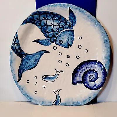 Buy Modigliani Condotti Roma  Italian Pottery  Platter Fish Theme 15  Italy • 96.25£
