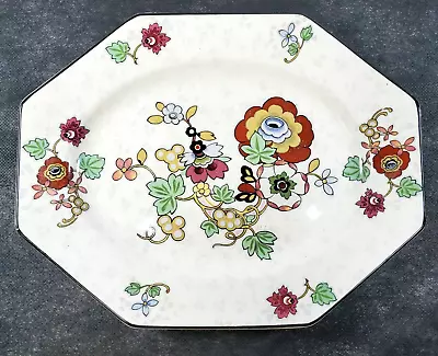 Buy RARE Vintage Crown Ducal Ware Beaumont 11 X 8 1/2  Octagon Platter Asian Floral • 26.52£