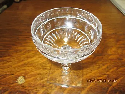 Buy Antique Cut Signed By Hawks Crystal Champagne Glass 20-30's • 17.25£