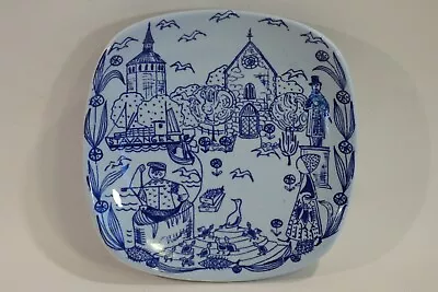 Buy An Old 1960`s Norwegian Kari Nyquist * Stavanger * Souvenir Pottery Wall Plate • 28£