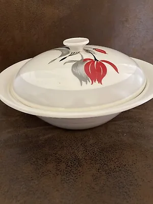 Buy Vintage Tableware H AYNSLEY VOGUE Lidded Serving Dish Bowl RED TULIPS 1970s (s7) • 9.90£