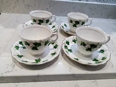Buy Colclough Ivy Leaf SET OF FOUR Cups & Saucers 7cm Tall  • 16.99£