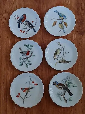 Buy (6) Antique Limoges Hand Painted Bird Appetize Plates • 120.64£