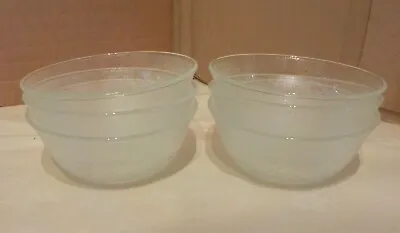 Buy 6 X Vintage French Glass Snack/Dessert Bowls With Frosted Flower Design • 5.25£