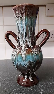 Buy Vallauris Fat Lava Pottery Large Twin Handle Vase • 45£