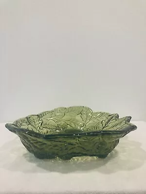 Buy Vintage Green Indian Glass W/Loganberry Design. • 13.45£