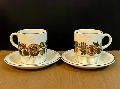 Buy Two Poole Pottery Thistlewood Tea Cups & Saucers 1970s Vintage/Retro/Mid-Century • 11.95£