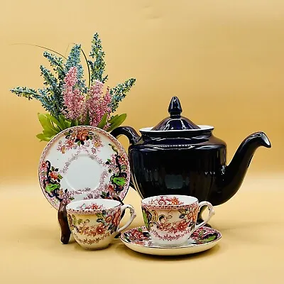 Buy JOHN MADDOCK & SONS Marlborough Demitasse Cups/Saucers & Hall China Blue Teapot* • 23.82£