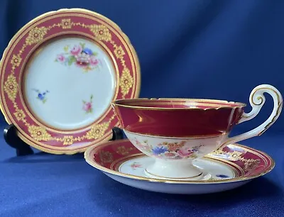 Buy Royal Worcester Red Trio Floral Hand Painted Signed Jack Stanley 1931 Cup Saucer • 34.99£