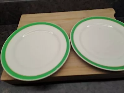 Buy Queens Green Pottery Vintage 7  Plates 1951 X 3 Chipped • 5£