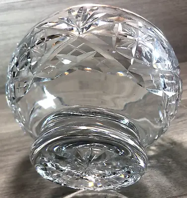 Buy Very Heavy Lead Crystal Diamond Cut Glass Rose Bowl - 15cm, 1.8kg Stamped • 29£