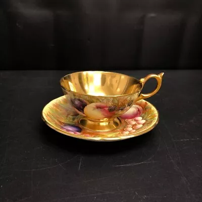 Buy Aynsley Gold Orchard Fruit Tea Cup Saucer C746 D Jones N Brunt China Vintage -CP • 11£
