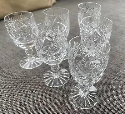 Buy Cut Crystal Glass 6x Port Sherry Glasses • 12£