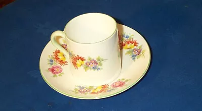 Buy Very Pretty Vintage Antique Shelley Demitasse Coffee Cup & Saucer - Floral • 5£