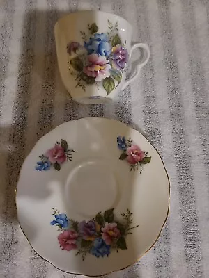 Buy Crown Dorset PANSY Tea Cup + Saucer Fine Bone China Staffordshire England USED • 19.86£