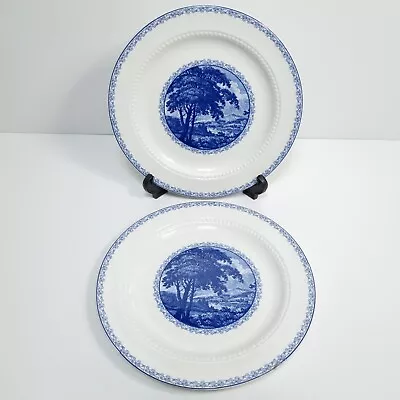 Buy Royal Cauldon Dinner Plates Scenario Blue & White Bristol Ironstone Replacements • 17.98£