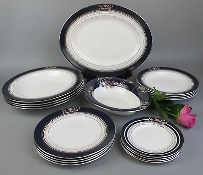 Buy Wedgwood Renaissance Dinner Service Set. Blue Plates Bowls Platters Etc. • 249.99£