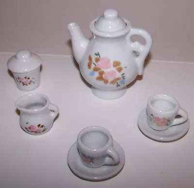Buy Vintage Children's China Rose Pattern Tea Set Service For 2 Includes 9 Pieces • 23.71£