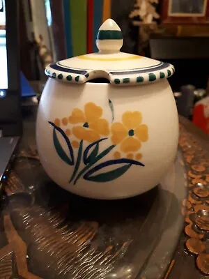 Buy Poole Pottery Hand Painted Art Deco Style Jam / Marmalade Pot VQ - REDUCED LOOK • 11£